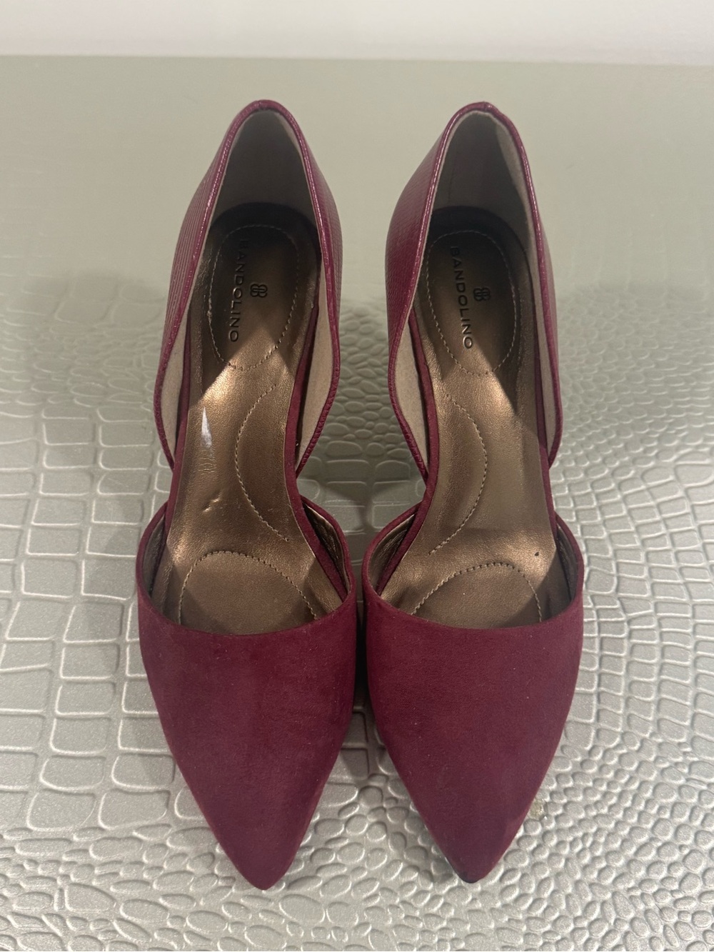 Bandolino Women's Pointed D'Orsay Pump in Burgundy Plum